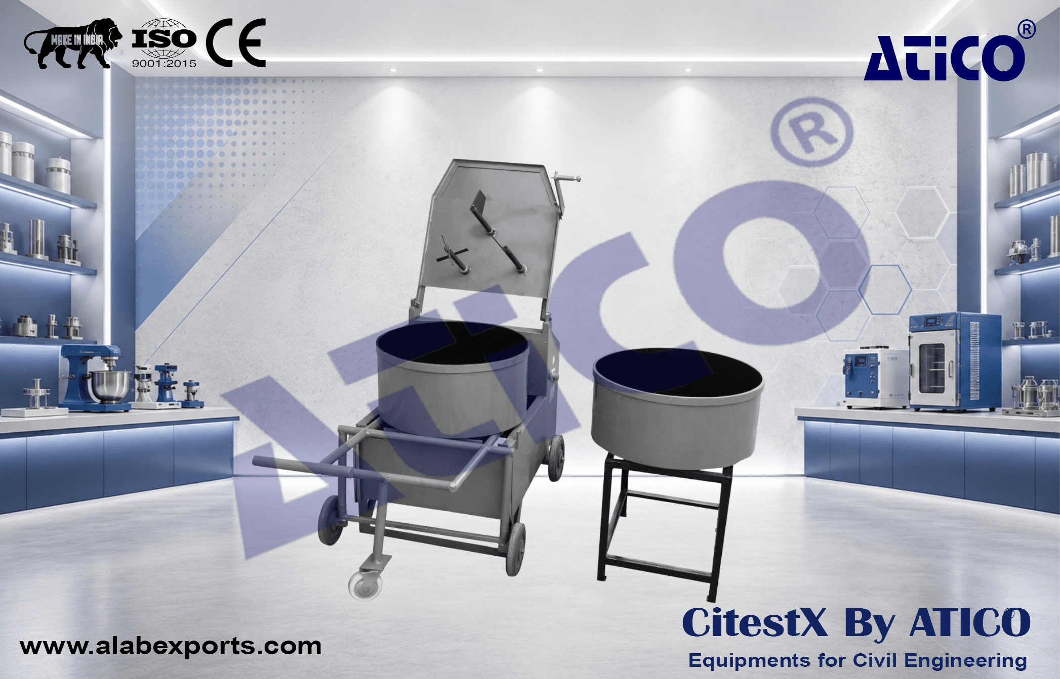 Laboratory Mixer Pan Type with Extra Drum &Trolly (Detachable Pan)
