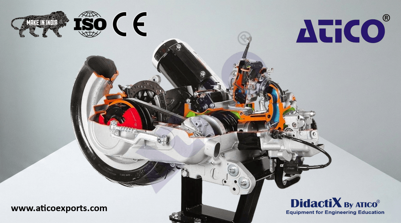 Manual CVT 2-Stroke Single Cylinder Engine with Carburetor (on stand with wheels)