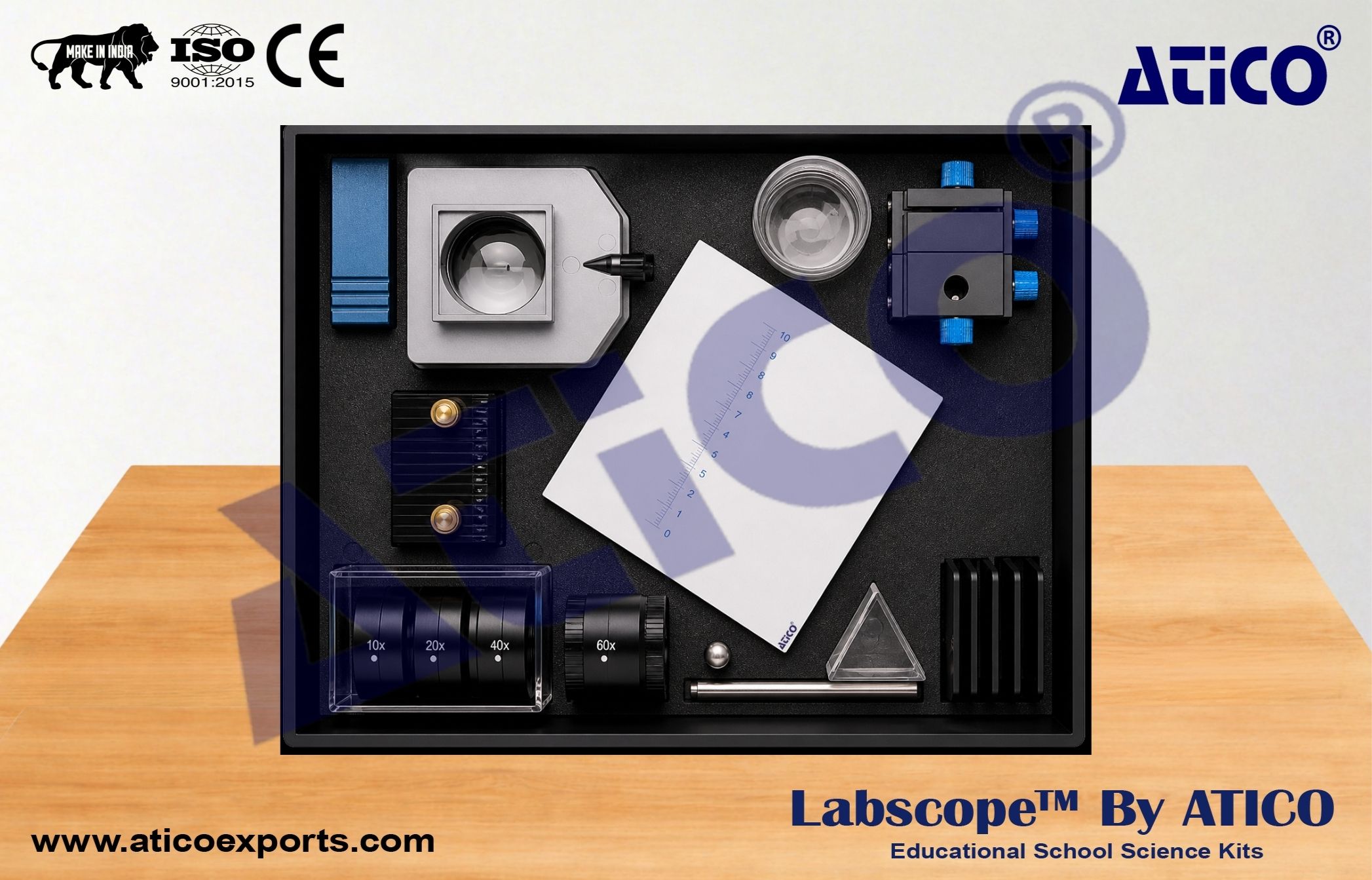 Optics 3 Projection Optics Prism Spectrum Physics Science Kits for Lab Use in Schools & Colleges ATICO Export