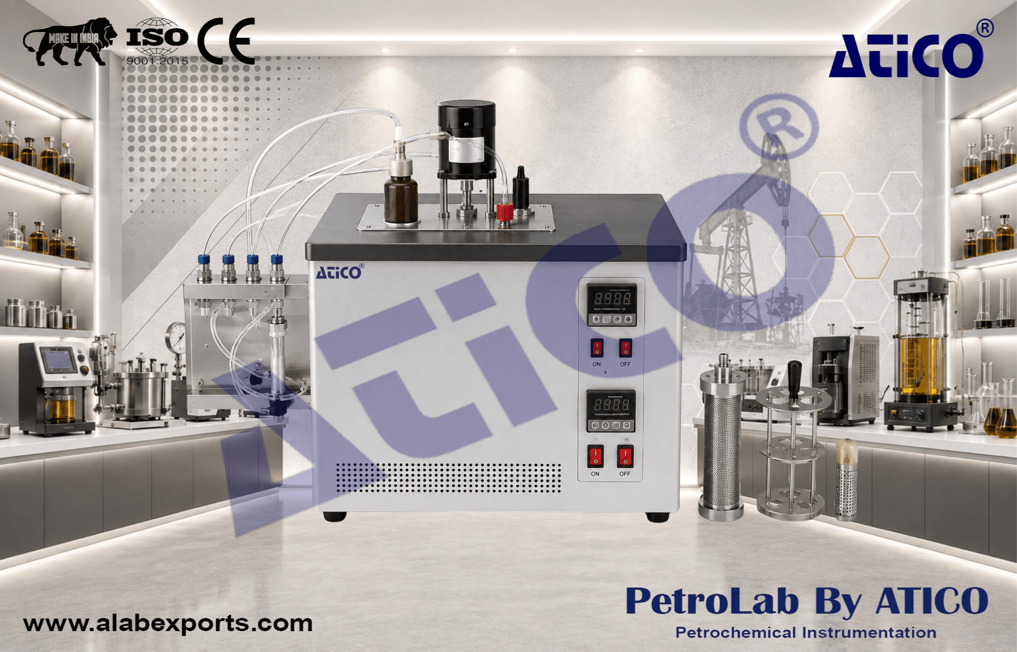 Petroleum Product Copper Strip Corrosion Testing Equipment Four Port by ATICO EXPORT