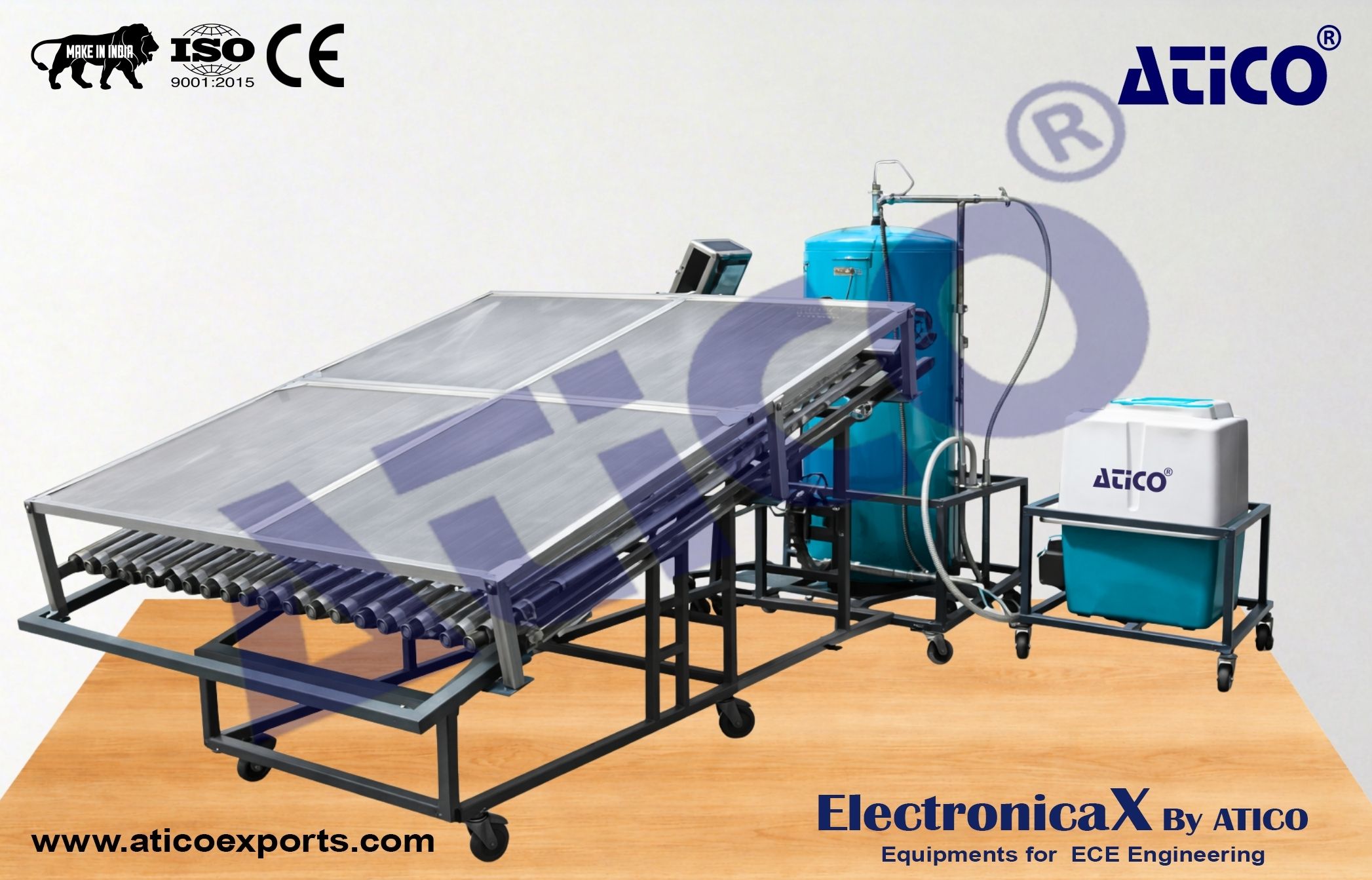 Solar Energy Trainer Boiler Type Direct Flow with Heat Pipes