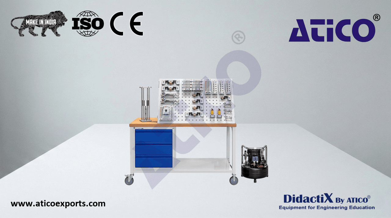 Training system: pneumatics, electro-pneumatics and PLC