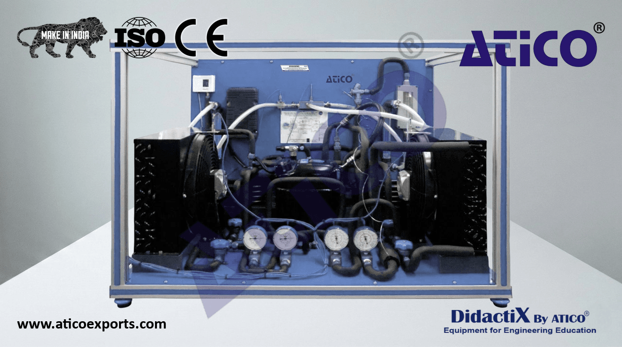 Heat Pump + Air Conditioning + Refrigeration with 2 Condensers and 2 Evaporators (Water/Air)