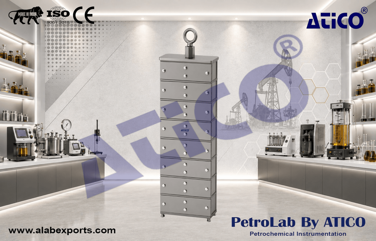 Cement Mold Assembly, 8 Specimen, Single Deep Brass oil and petroleum testing instruments by ATICO EXPORT