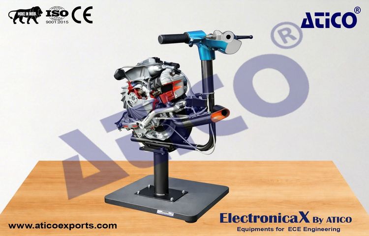 Sectioned Vespa Motorcycle Engine